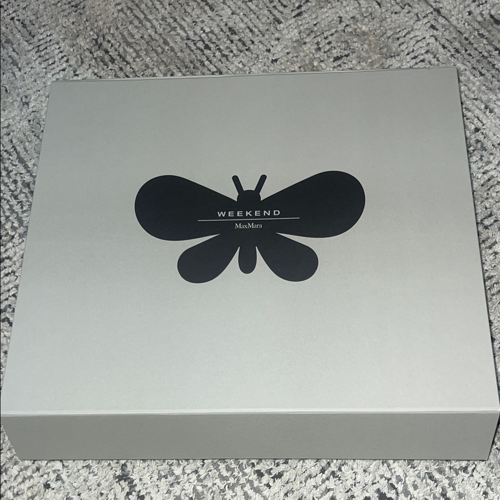 Weekend Max Mara Gray Box with Black Butterfly